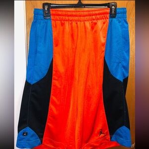 Jordan Athletic Shorts in Vibrant Orange and Blue